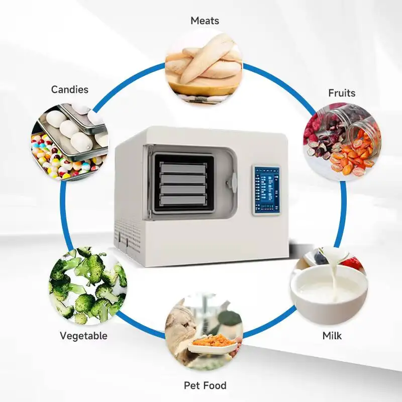 

Commercial Cold Freeze-Drying Machine For Fruits Vegetables, Milk, And Household Use, With Oil-Free Pump, 4 Kilograms