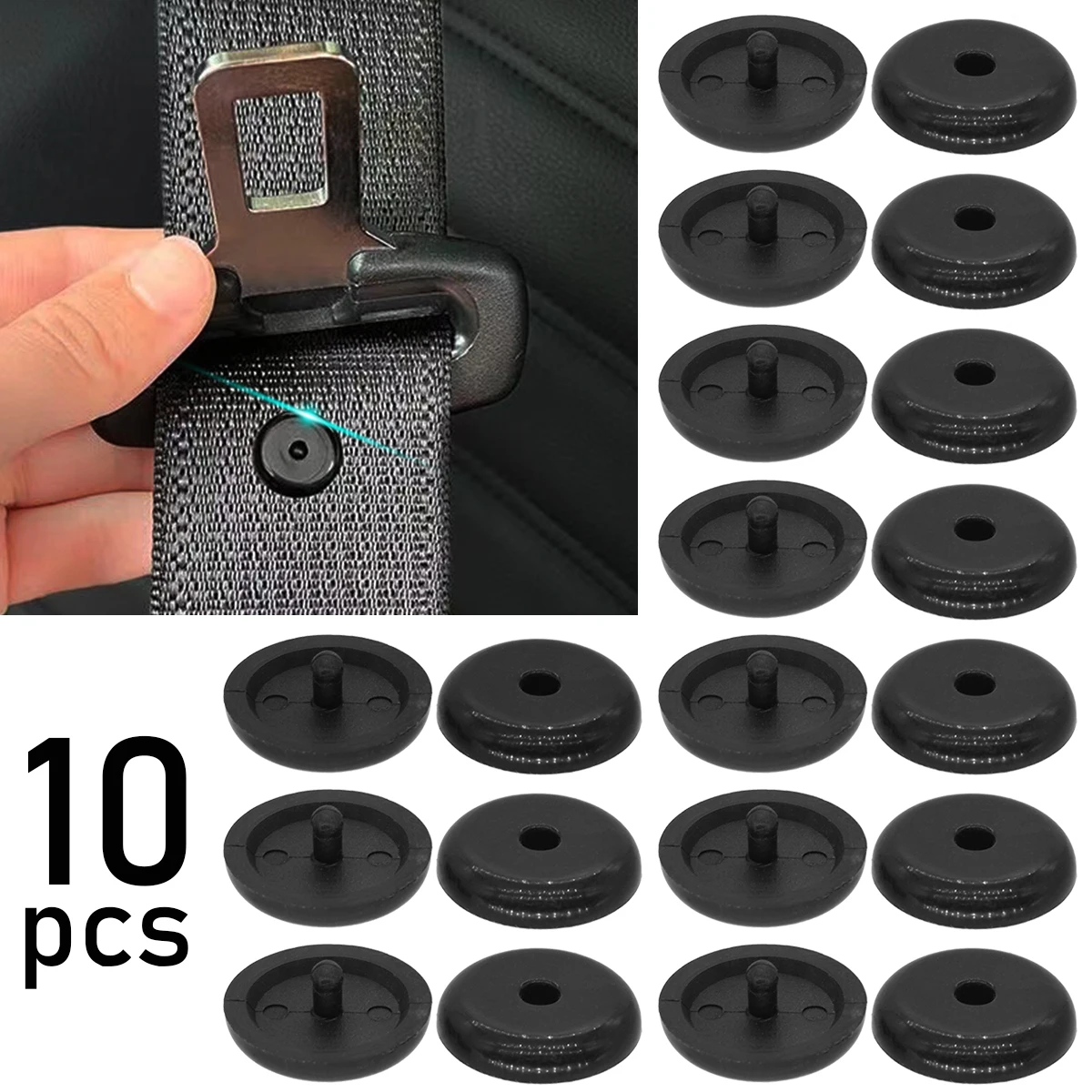 

10PCS Car Seat Belt Stop Button Clips Fastener Retainer Seatbelt Adjuster Buckle Stopper Holder Rivet Stud Clips Auto Styling