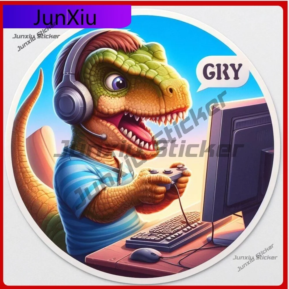 

Cool Gaming T rex Window Sticker Tyrannosaurus Dinosaur Waterproof Vinyl Decal Vehicle Scratch Exterior Resistant Surface