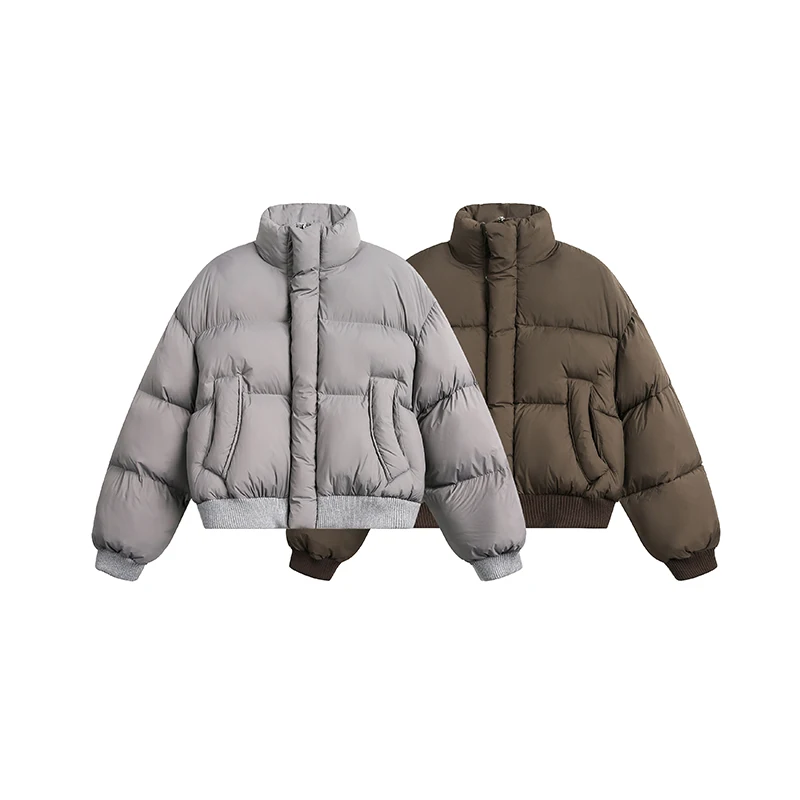 Winter American Streetwear Padded Cotton Short Jacket Men Streetwear Fashion Cityboy Loose Thicken Warm Parkas Jacket Women Coat