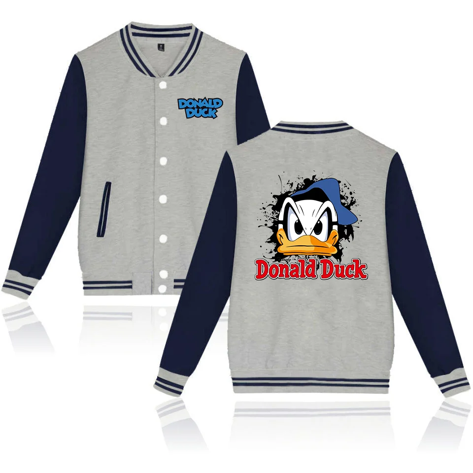 

Donald Duck Varsity Baseball Bomber Jacket Men Women Hip Hop Harajuku Jackets Kids Boys Girls Single Coats