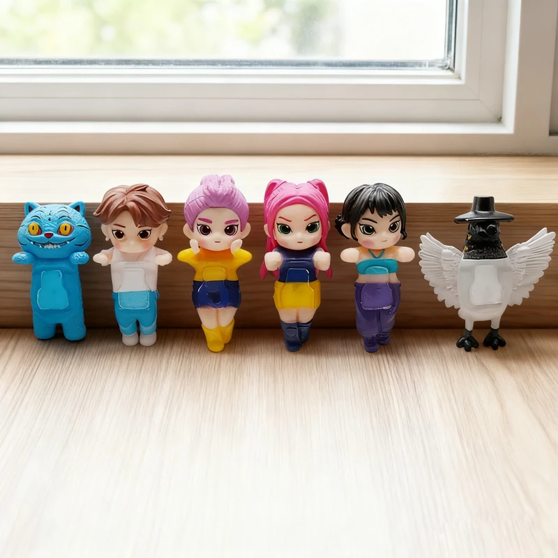 Novo 2025 k-pop caçadores de demônios colecionáveis mini figuras caixa cega derpy tigre rumi mira zoey buceta boneca fã presente natal
