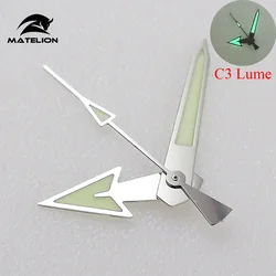 MATELION C3 Super Green Luminous Silver Watch Hand Spare Parts Fit NH35 NH36 NH38 NH70 NH72 Movement Diver Men Watch Parts