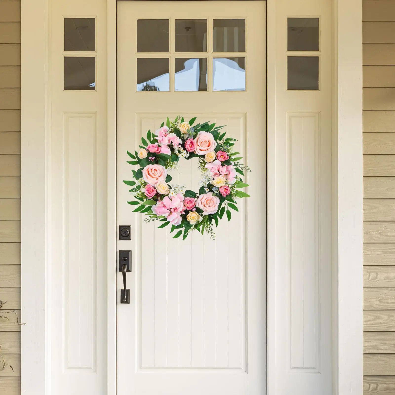 

Creative Spring Artificial Flower Wreath Reusable Decorative Pendant for Wedding Office Wall Front Door