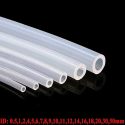 Manguera de goma de silicona de calidad alimentaria, tubo de silicona Flexible transparente de 1M, diámetro 1 2 4 5 6 7 8 9 10 11 12 14 16 18 20 30 50mm