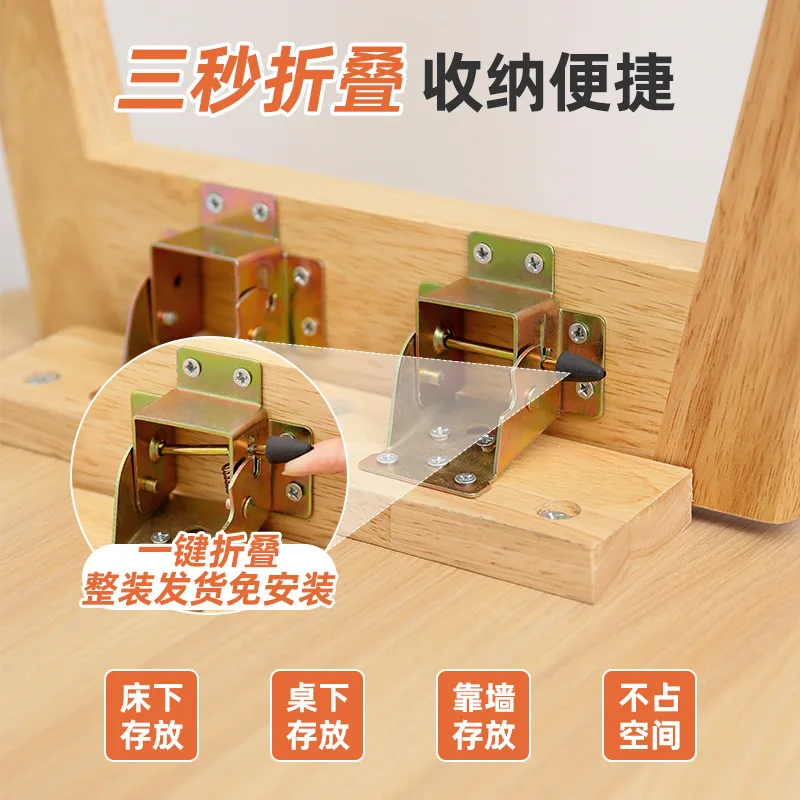 Coffee table, small apartment living room ins wind thickened solid wood table legs, free installation foldable small coffee 4