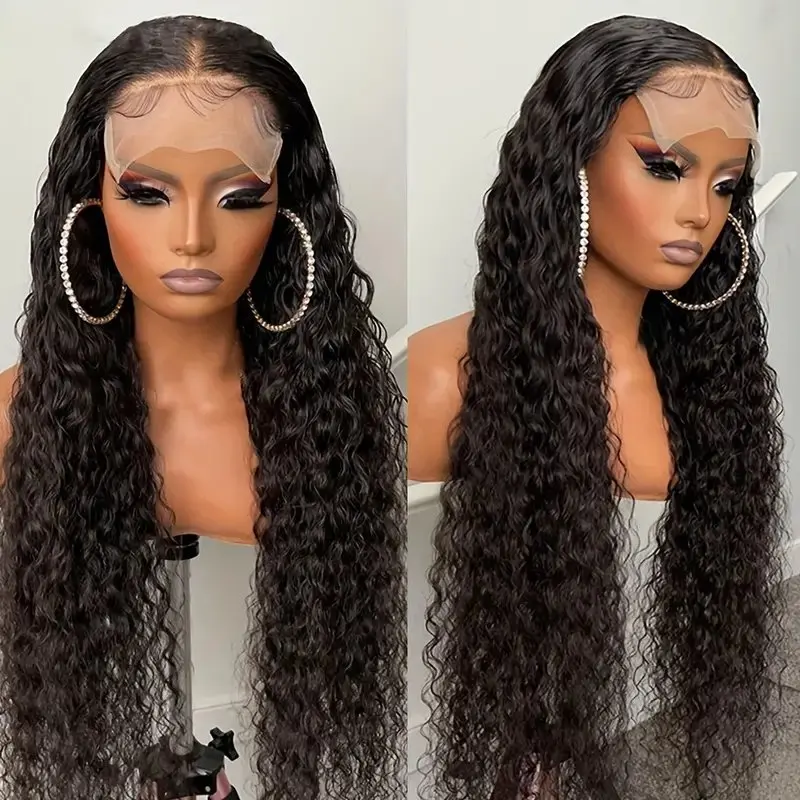 Rosabeauty HD Lace Front Human Hair Wigs 13x4 Deep Wave 250 Density 5X5 Preplucked Glueless Ready To Go Curly Wig 38 40 Inches