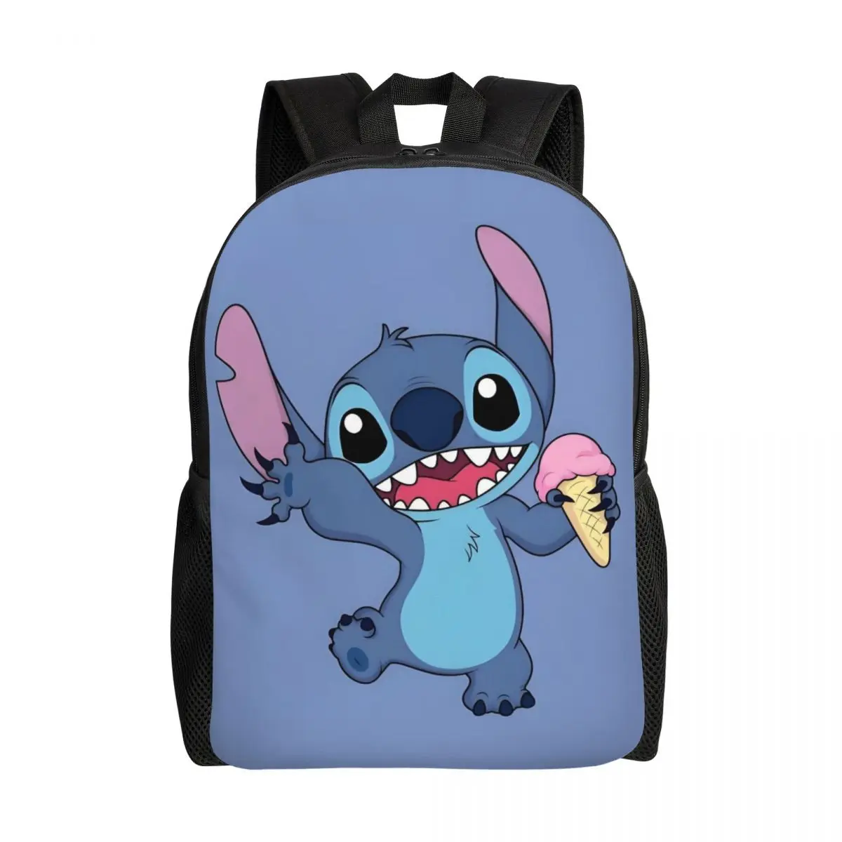 

Custom Cute Blue Stitch Backpack for Women Men Waterproof College School Cartoon Bag Printing Bookbags
