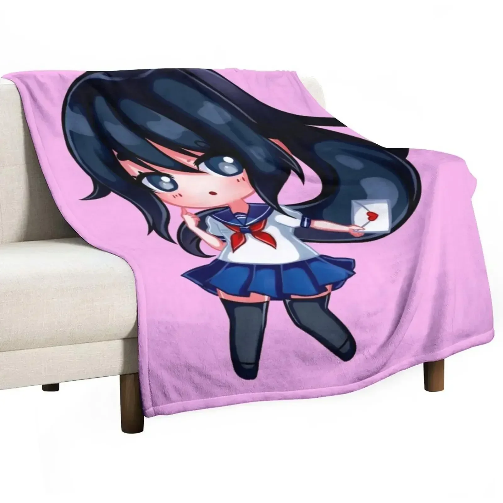 Yandere-chan Throw Blanket Travel Decorative Sofas For Baby Fashion Sofas Designers Blankets For Baby Blankets