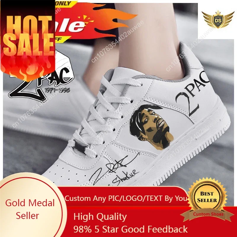 Rapper 2Pac Tupac Fashion Men Women casual Shoes Male Platform Sneakers Girls Casual kateboarding Shoes flats 3D graffiti