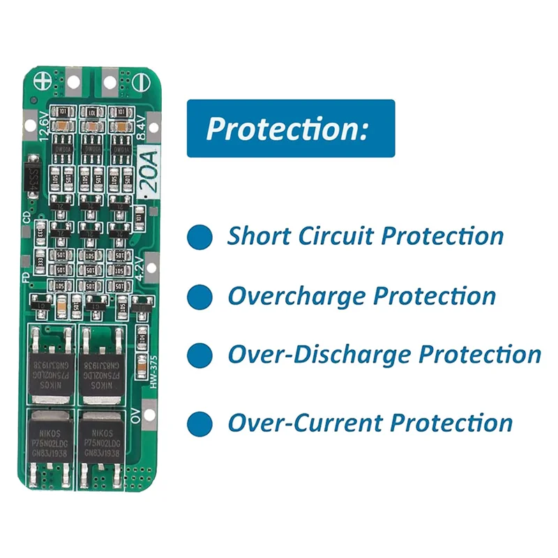 Ingenious-10Pcs 3S 20A BMS 18650 Módulo de cargador de batería de litio Placa de protección BMS Módulo 11,1 V 12 V 12,6 V