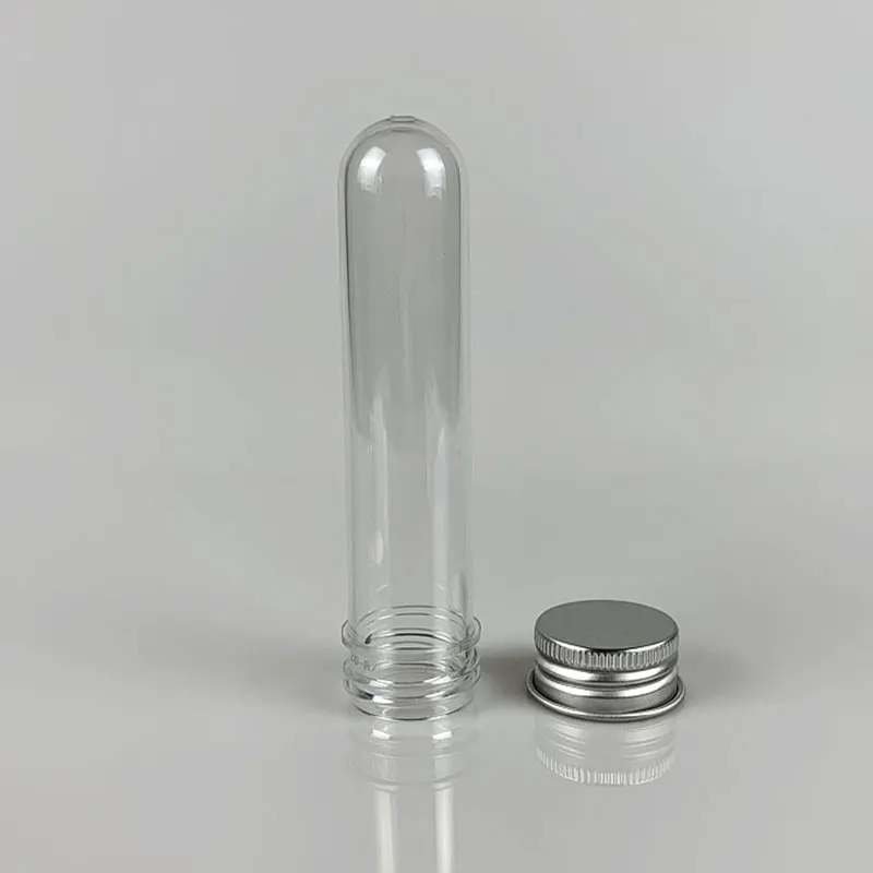 20 Stücke Labor 30 ml PET Reagenzglas Flasche Transparente Zylindrische Kunststoff Nachfüllbare Flasche Für Maske Süßigkeiten Daten Linie 25*110mm