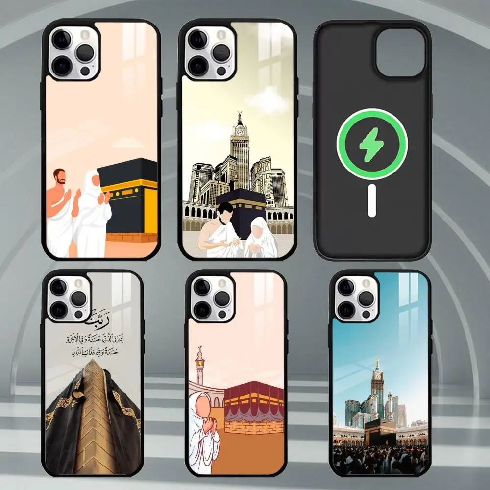 

I-IN M-Mecca Pilgrims Art Phone Case For iPhone17,16,15,14,13,12,11 Plus,Pro Max Magnetic For Magsafe Wireless Charging