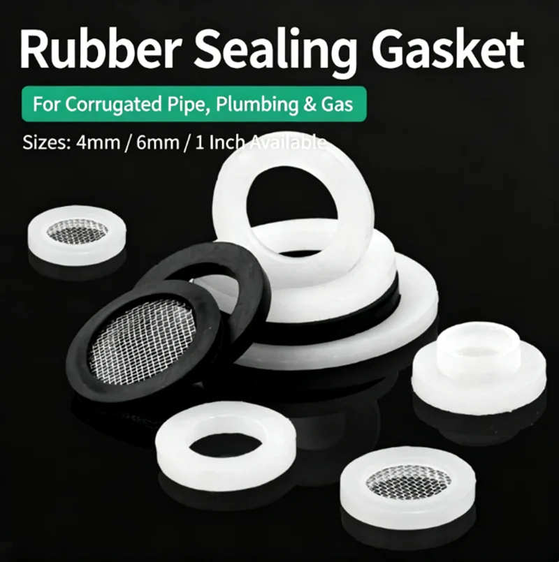 10‑100Pc Rubber Silicone Washer With Stainless Steel Filter Mesh1/2
