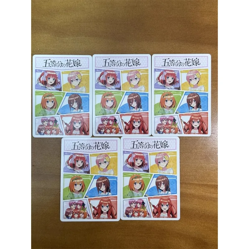 5pcs/set The Quintessential Quintuplets Nakano Miku Self Made Refraction Flash Card Anime Classics Game Collection Cards Toy