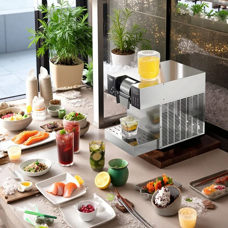 

Commercial Shaved Ice Machine Korean Bingsu Crushers Snow Flake Slush Maker Shop Use Edible Fruit Ice Cream Floss Shaving