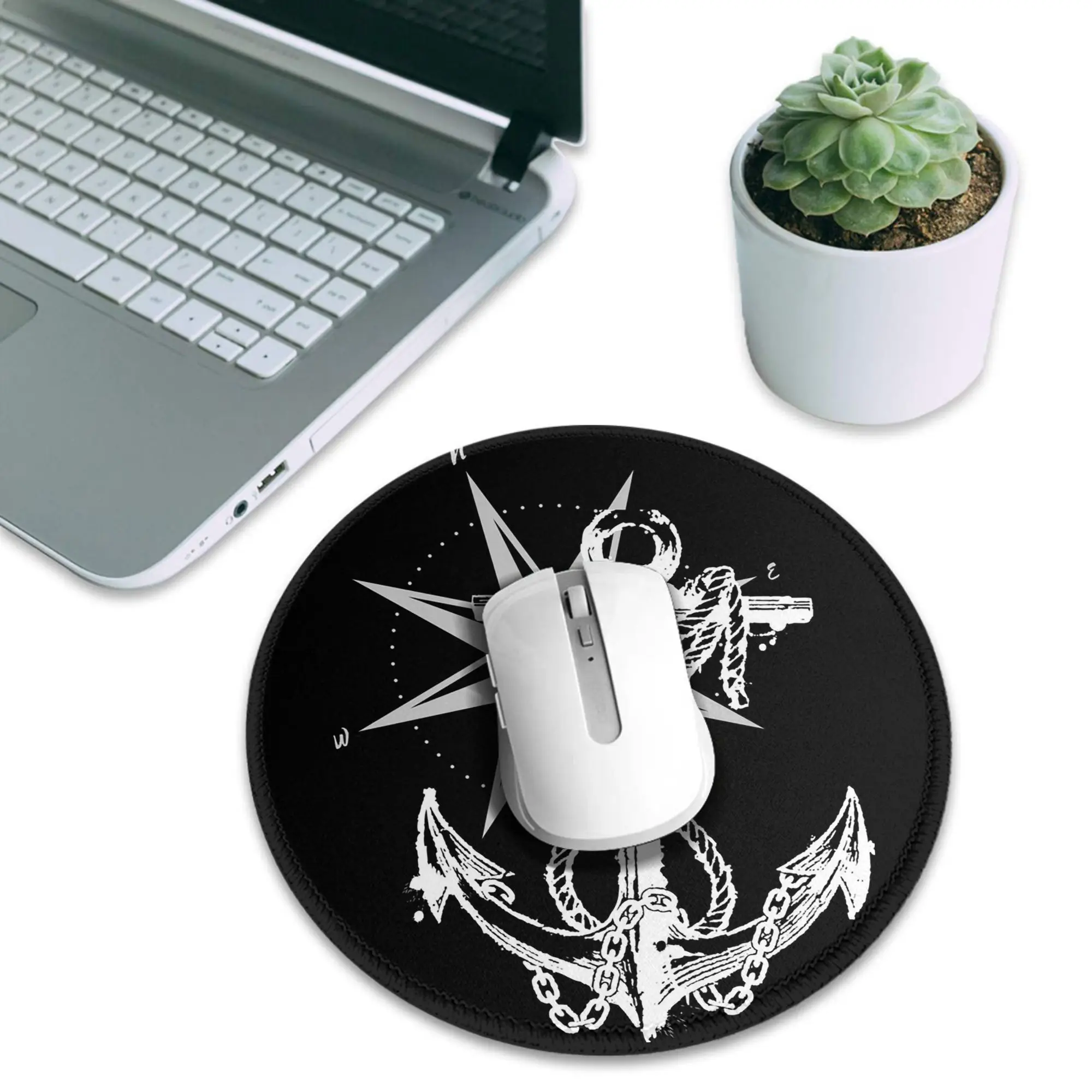 Nautical Compass Captain Anchor Boat Mouse Pad Computer Keyboard Mouse Mat Gaming Laptop Desk Mat Office Accessories Table Mats