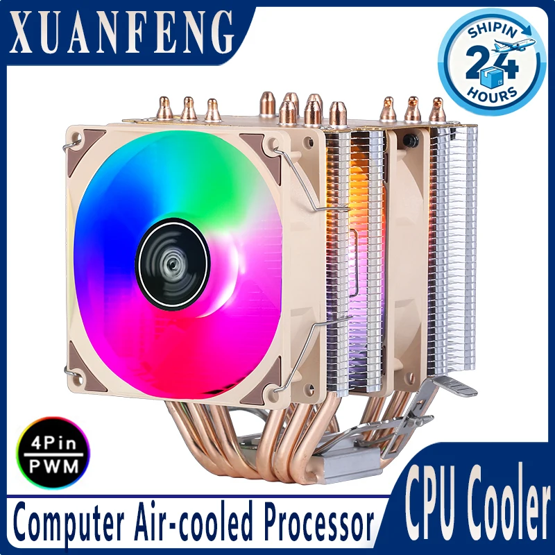 

6 Heat Pipe Twin Towers Rapid Cooler CPU Cooling 90mm Fan Suitable For Installing LGA2011 2066 x79 x99 2099 E5 E3 x299 AMD 3P/4P