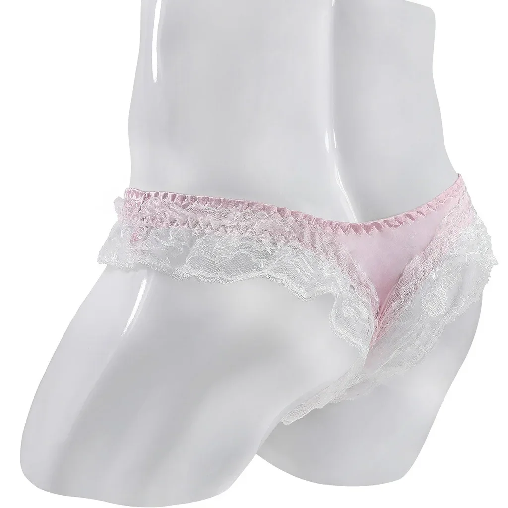 ملابس داخلية مثيرة للرجال المثليين مثيرة منخفضة الارتفاع حقيبة القضيب T الظهر ثونغ الدانتيل تكدرت الربط Underpant مرونة رقيقة الراحة g-سلسلة #6