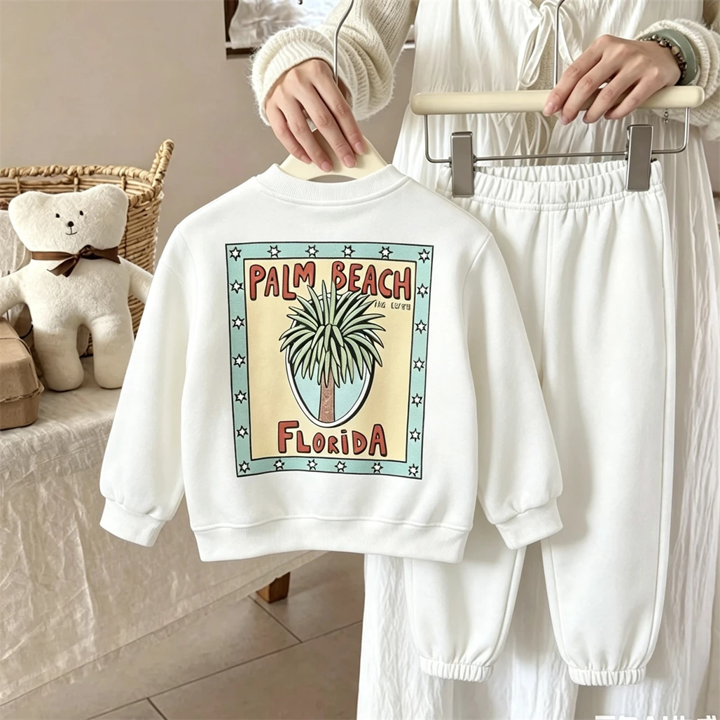 White Red Green Outfits For Boys And Girls Fashion Sweatshirt+Pants Two Piece Set Outer Wear Toddler Spring Autumn Clothes