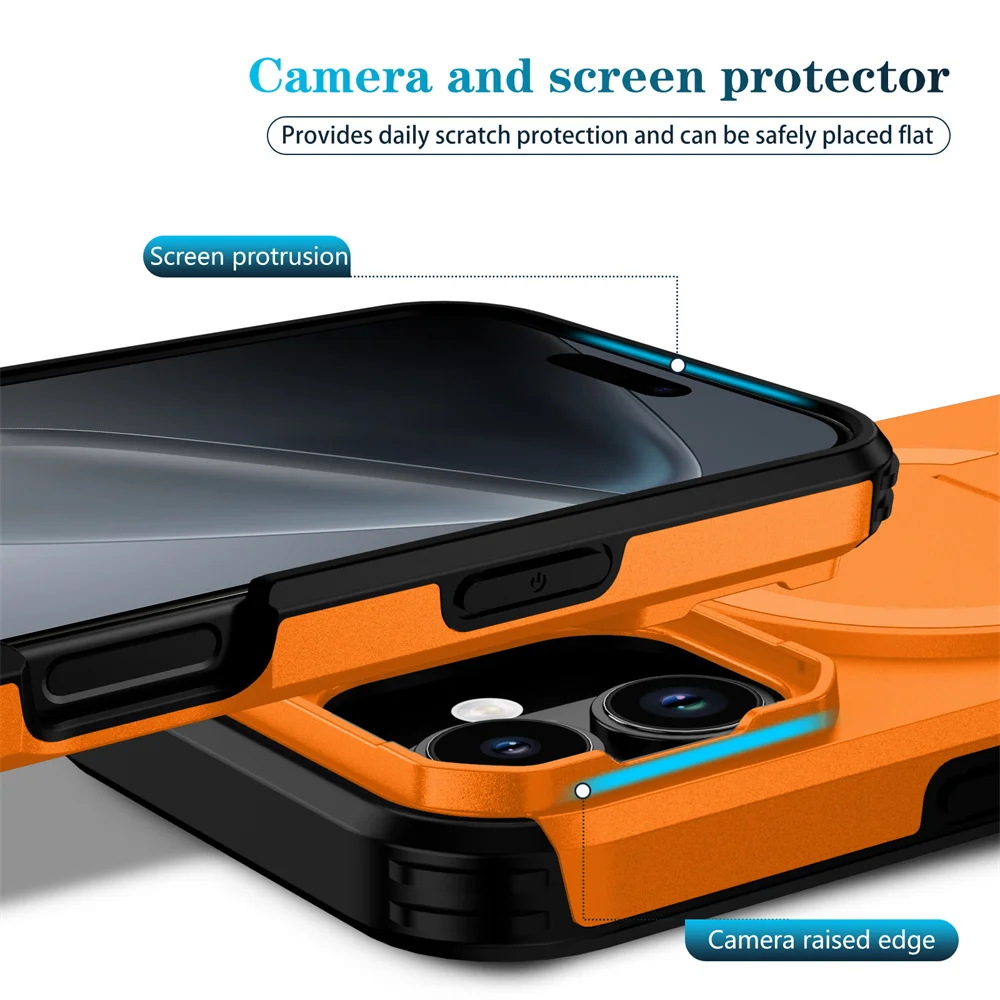 Shockproof Foldable Magnetic Stand Phone Case For iPhone 18 17 16 15 14 13 12 11 Pro Max Air 16E Full Body Lens Protection Cover
