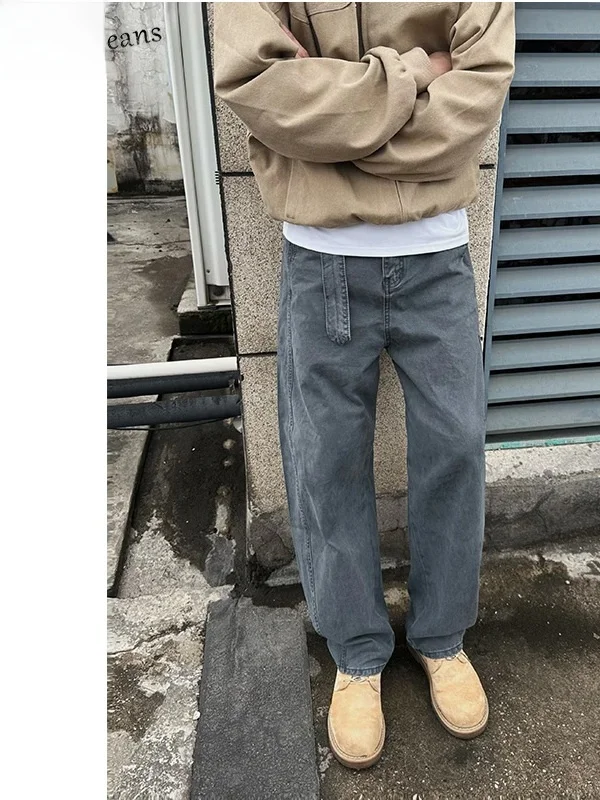 

Мужские джинсы Waed Vintage: модные американские ретро-брюки с прямыми штанинами, трендовые длинные брюки