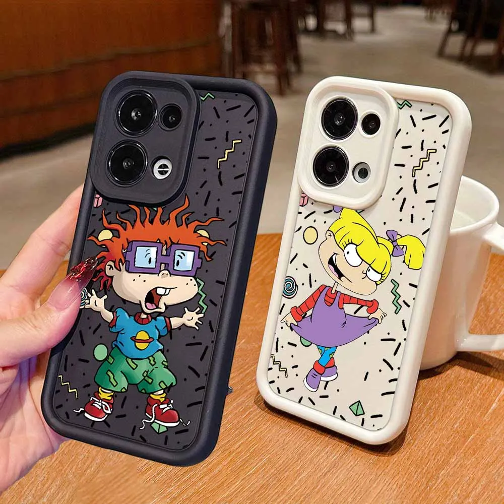 كارتون صبي وفتاة Rugrats Chuckie's لسامسونج غالاكسي S25 S24 S23 S22 S21 S20 FE ملاحظة 20 الترا زائد العين سلم لينة جراب هاتف