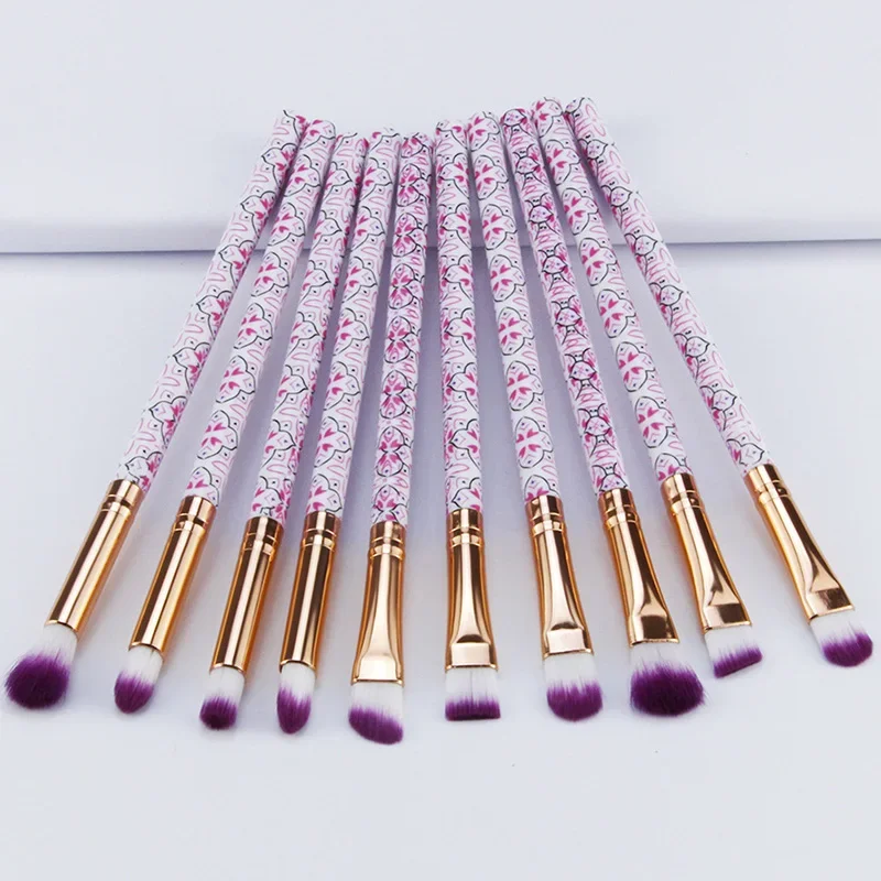 10 stks/set Make-up Kwasten Voor Oogschaduw Foundation Poeder Eyeline Multi-color Optioneel Cosmetische Schoonheidstools