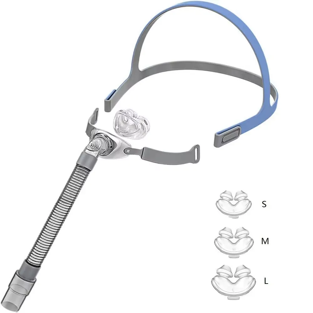 CPAP Pillow Mask Ventilator Nasal Pillow Mask Respirator P2 Accessory Anti Snoring Sleep Apnea SML All Sizes Cushions Included