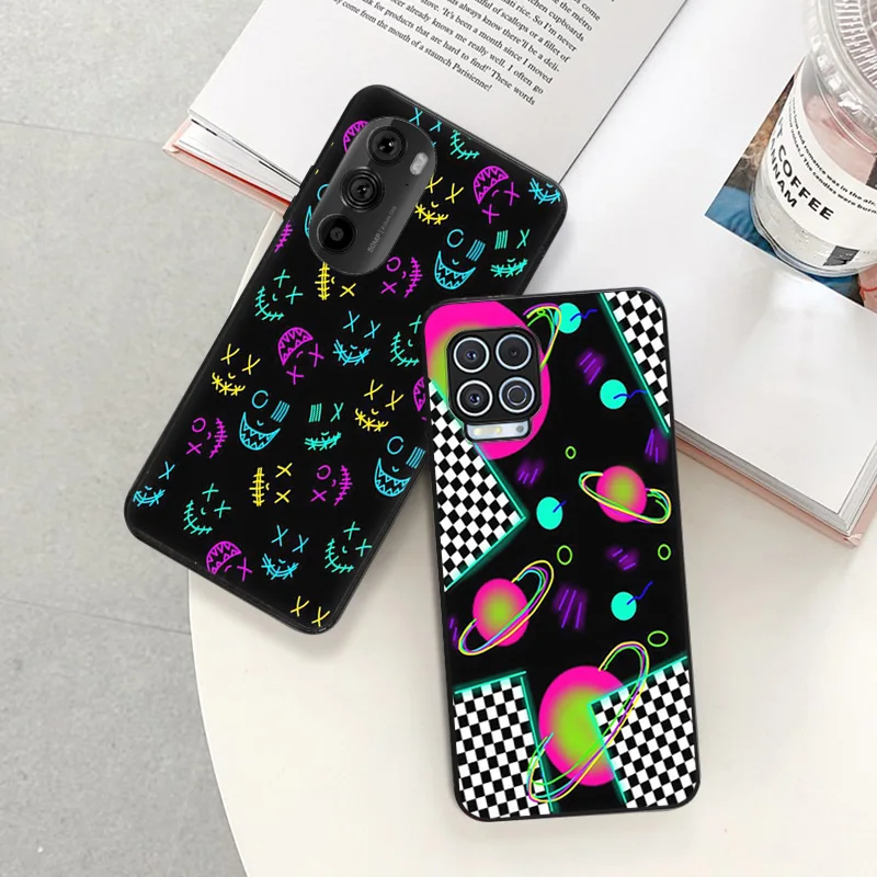 Anti-Drop Soft Phone Case For Motorola G73 G9 G50 G51 G60 G71 G22 G32 G52 G72 G53 Edge 40 30 20 Colorful Tornado Lightning Cover