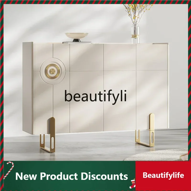 

Shoe cabinet Modern light luxury solid wood porch Side cabinet Home storage Simple partition D80