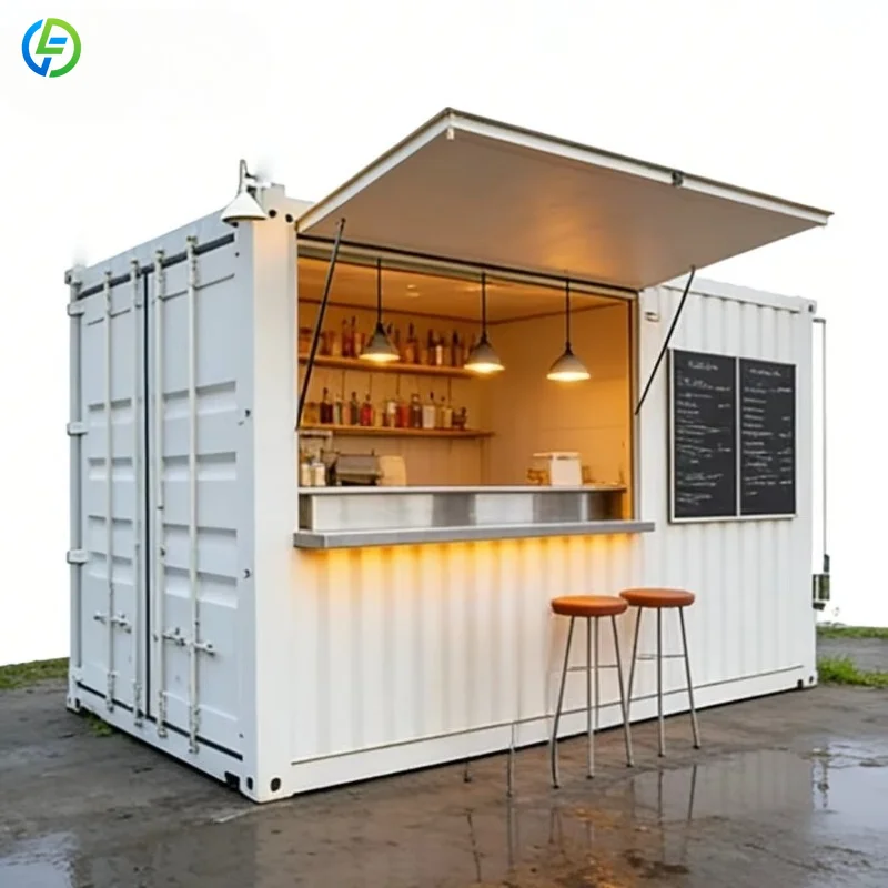 Customized Container Restaurant Modular Dining Structure Prefabricated Food Service Building For Street Food Business Operation