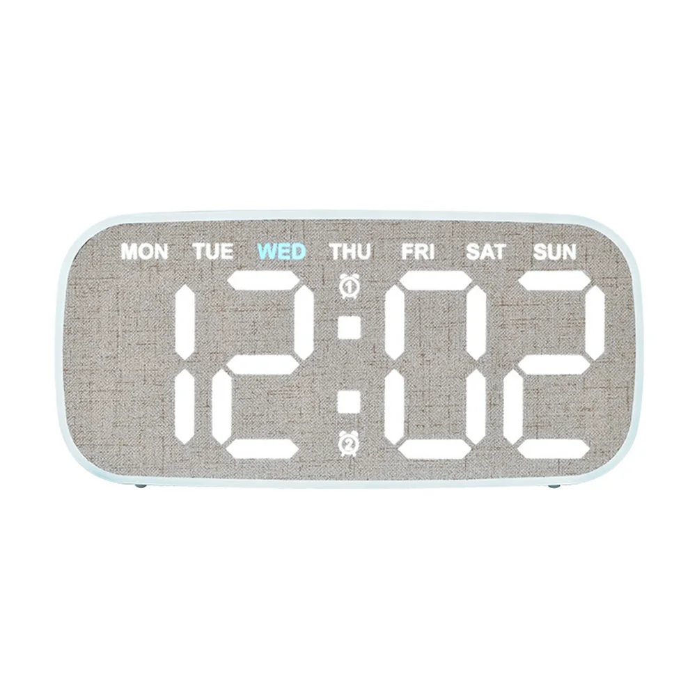 Stylish LED Alarm Clock with Wood Finish Dual Alarms Temperature Display Date Day Time for Home Office Bedroom Desk