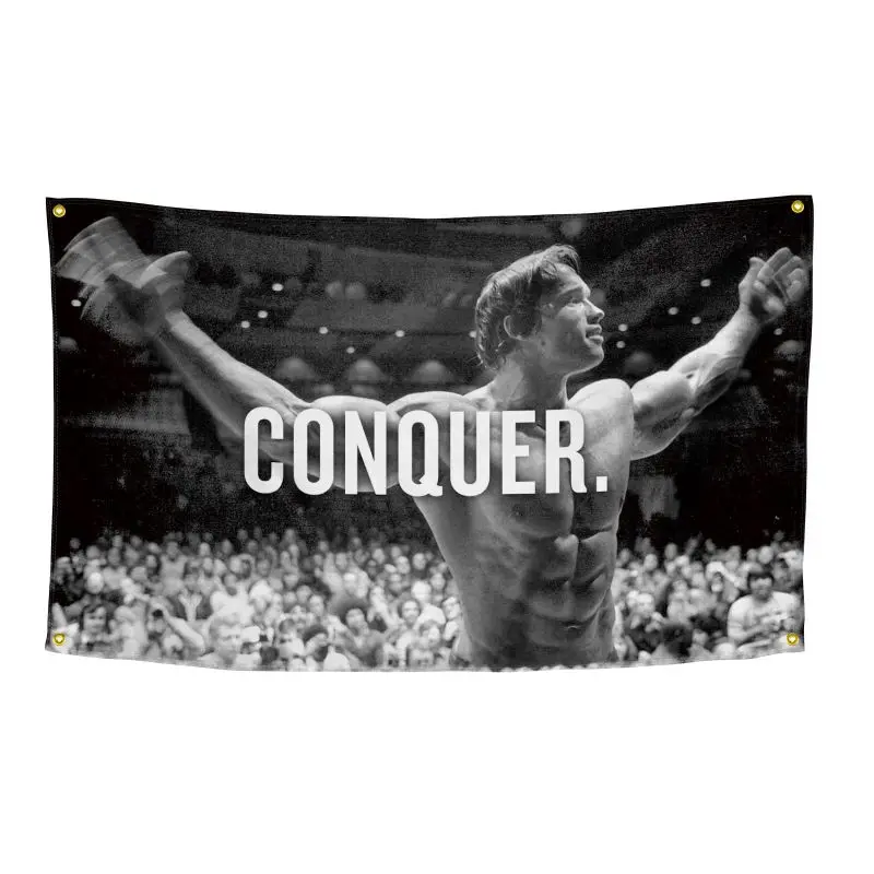 VIKAMA Arnold Schwarzenegger Gym Pain Temporary Wall Tapestry Fitness Motivation Home Decor Bold Art Soft Durable Cozy Aesthetic