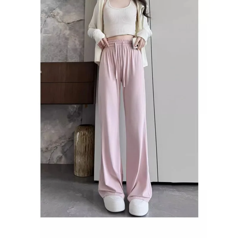 Women's Ice Silk Flare Pants High Waisted Quick Dry Cooling Trousers