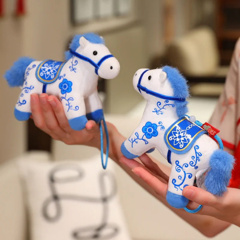 Porte-clés pendentif poney mignon, jouet en peluche 12/20CM, Mini cheval réaliste Kawaii, poupée en peluche, décor de sac, cadeau, Simulation animale