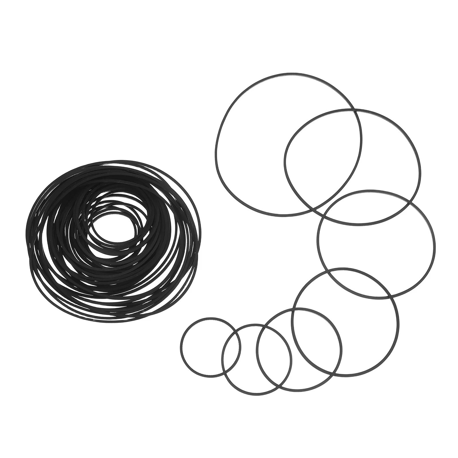 

100Pcs Recorder Rubber Belts 25-70mm Flat Cassette Player Maintenance Replacement Tape Machine Repair Belts Vcr Turntable Cd Dvd