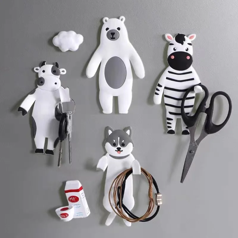 Wall Hooks Strong Self Adhesive Door Wall Hangers Creative Animals Silicone Hook Home Storage Hooks Wholesale