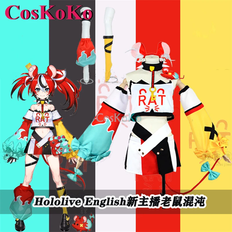 CosKoKo Hakos Baelz Cosplay Anime Vtuber Hololive English Costume Sweet Nifty Lovely Uniform Halloween Party Role Play Clothing