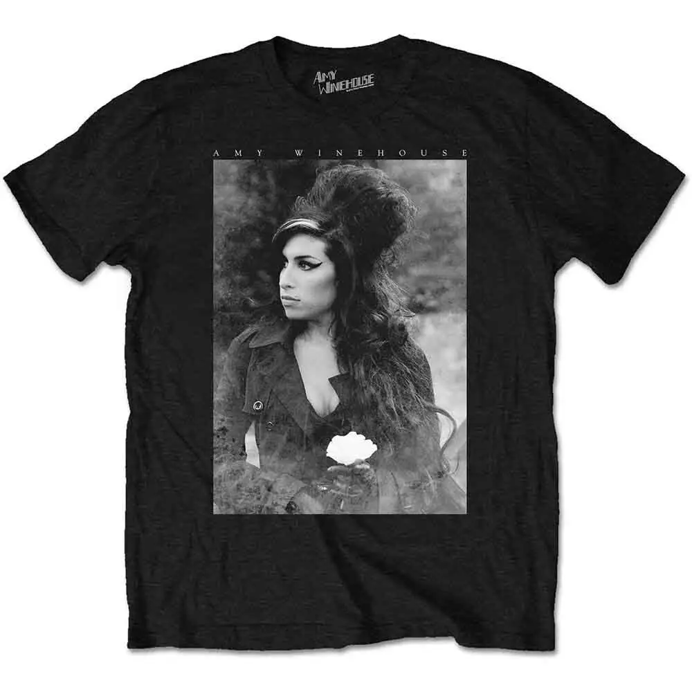 

Amy Winehouse Flower Portrait T-Shirt Black New