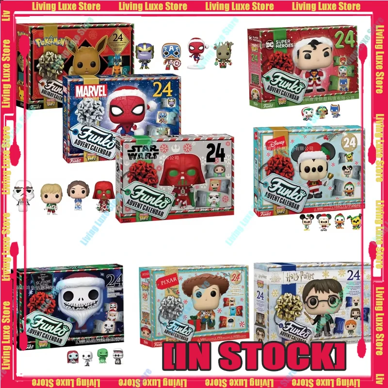 Funko Pop Marveled Adventskalender Blind Box Spider-Man Spider-Man Actionfiguren Zufällige Box Modellpuppe Kinder Weihnachtsgeschenke