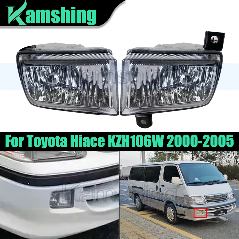 

1pair Front Bumper Foglight For Toyota Hiace KZH106W 2000-2005 Fog Light Foglamp Driving Lamp