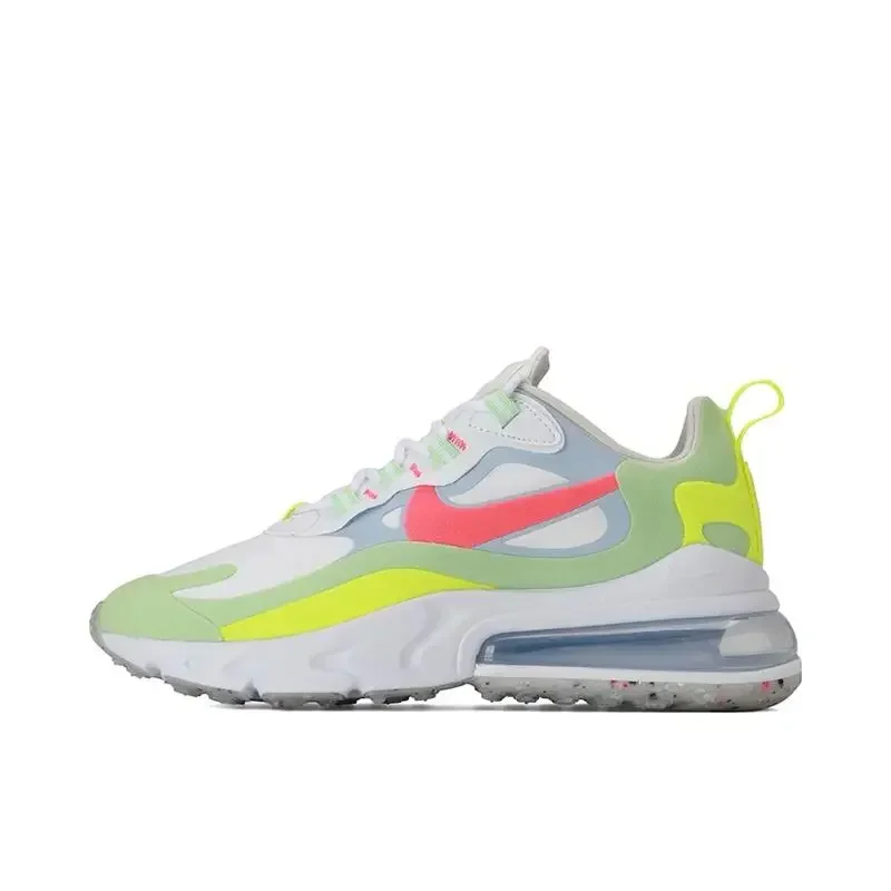 Nike Air Max 270 React Comfortable Daily Anti-Slip Low-Topfor Men And Women Trendy  Shoes  White Red