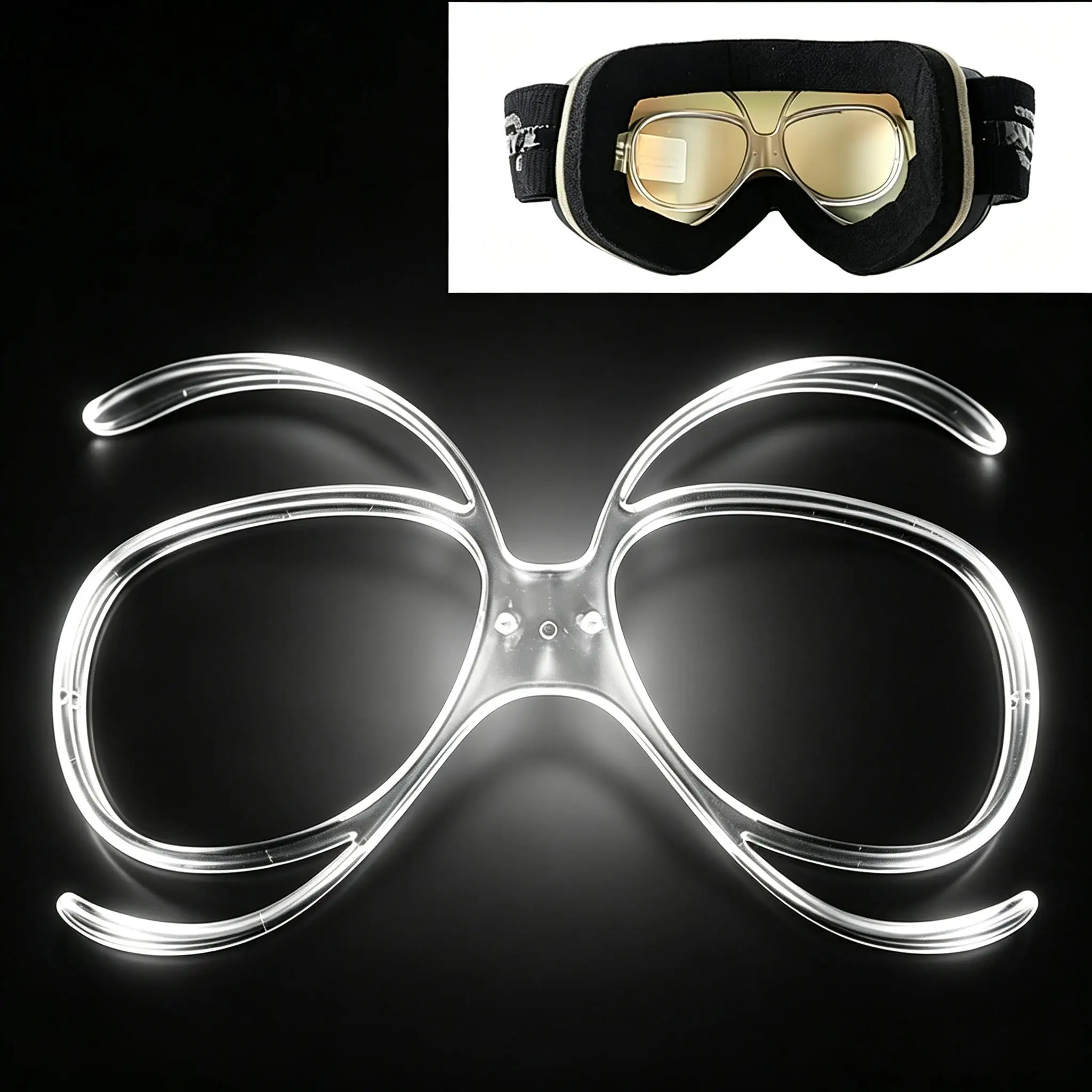 Convenient Install TR90 Ski Goggle Myopia Insert Frame, Men Women Youth, Snow Sport Cycling Elastic Inner Eyeglass Holder