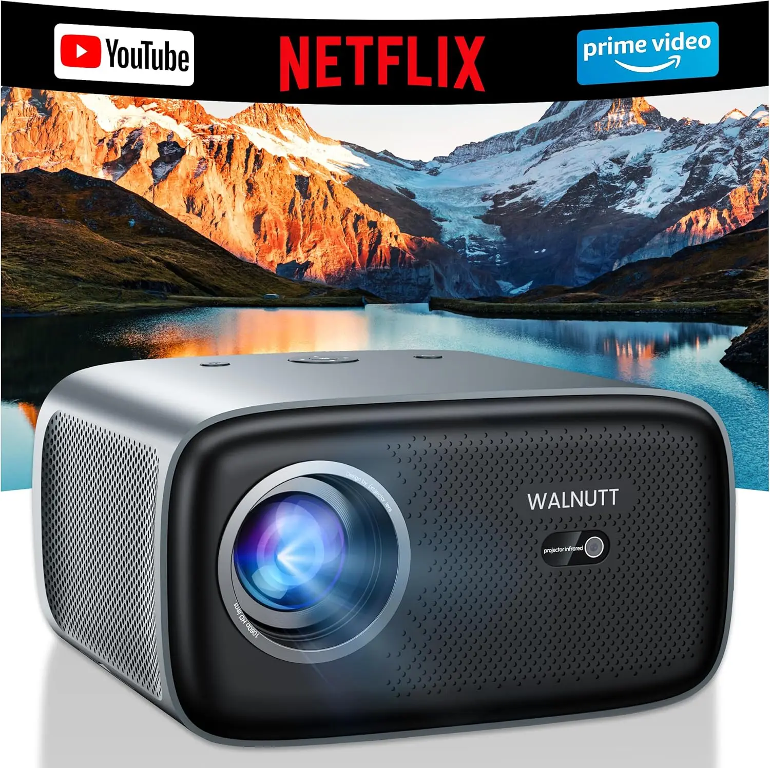 

Умный проектор с яркостью 1200 ANSI, поддержкой 4K, Wi-Fi, Bluetooth, AI-фокусировкой для домашнего кинотеатра
