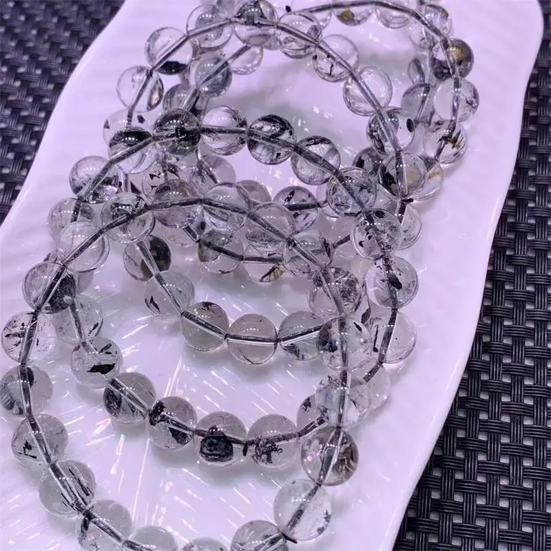 10MM Natural Herkimer Diamond Bracelet Women Fashion Jewelry Yoga Meditation Bangads Crystal Christmas Present 1PCS