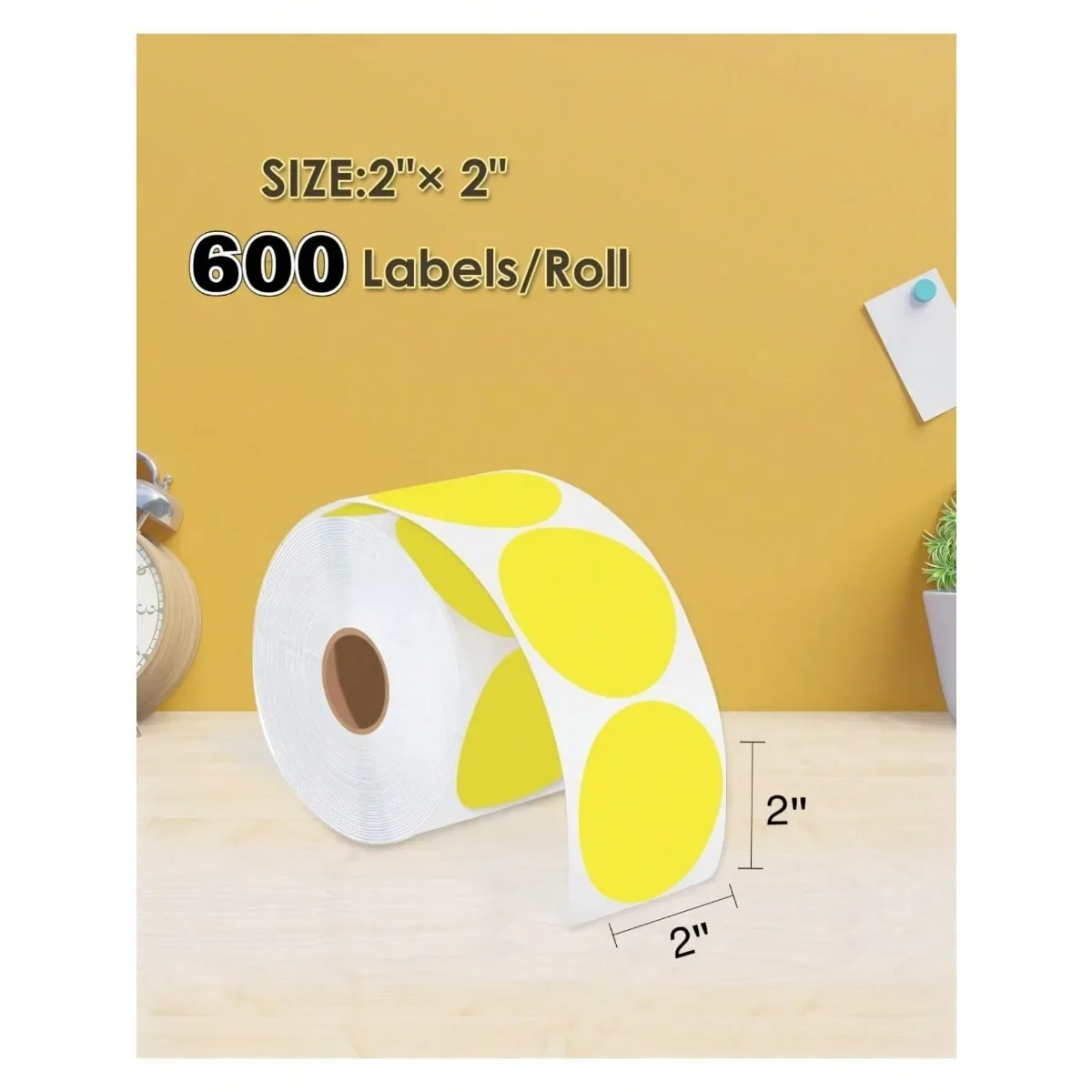 Thermal Multi-Purpose Roll 2 Inch Circle Thermal Sticker Labels Self-Adhesive Round Direct Thermal Stickers-600 Labels/1 Roll