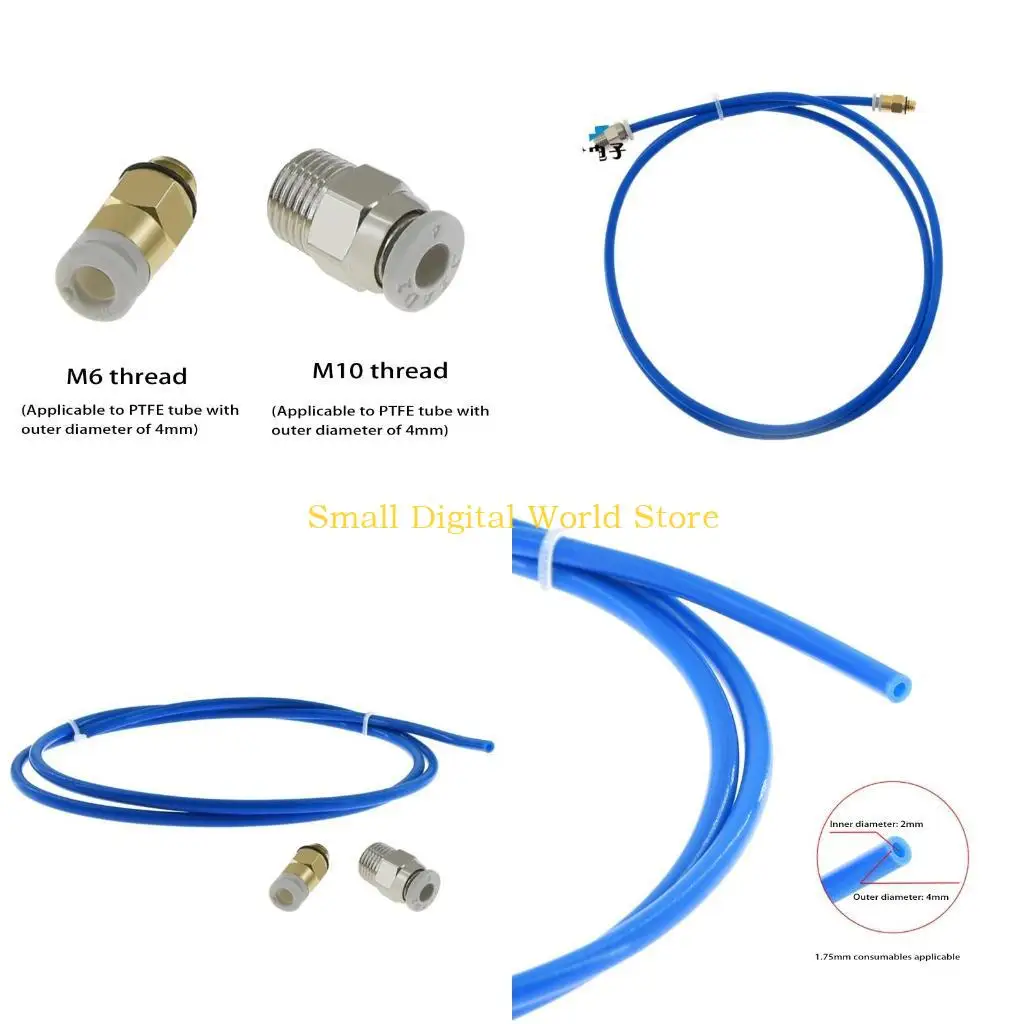 

77UB Трубка из ПТФЭ Синяя трубка из ПТФЭ длиной 1 метр для нити диаметром 1,75 мм для PC4-M6 PC4-M10 Joi