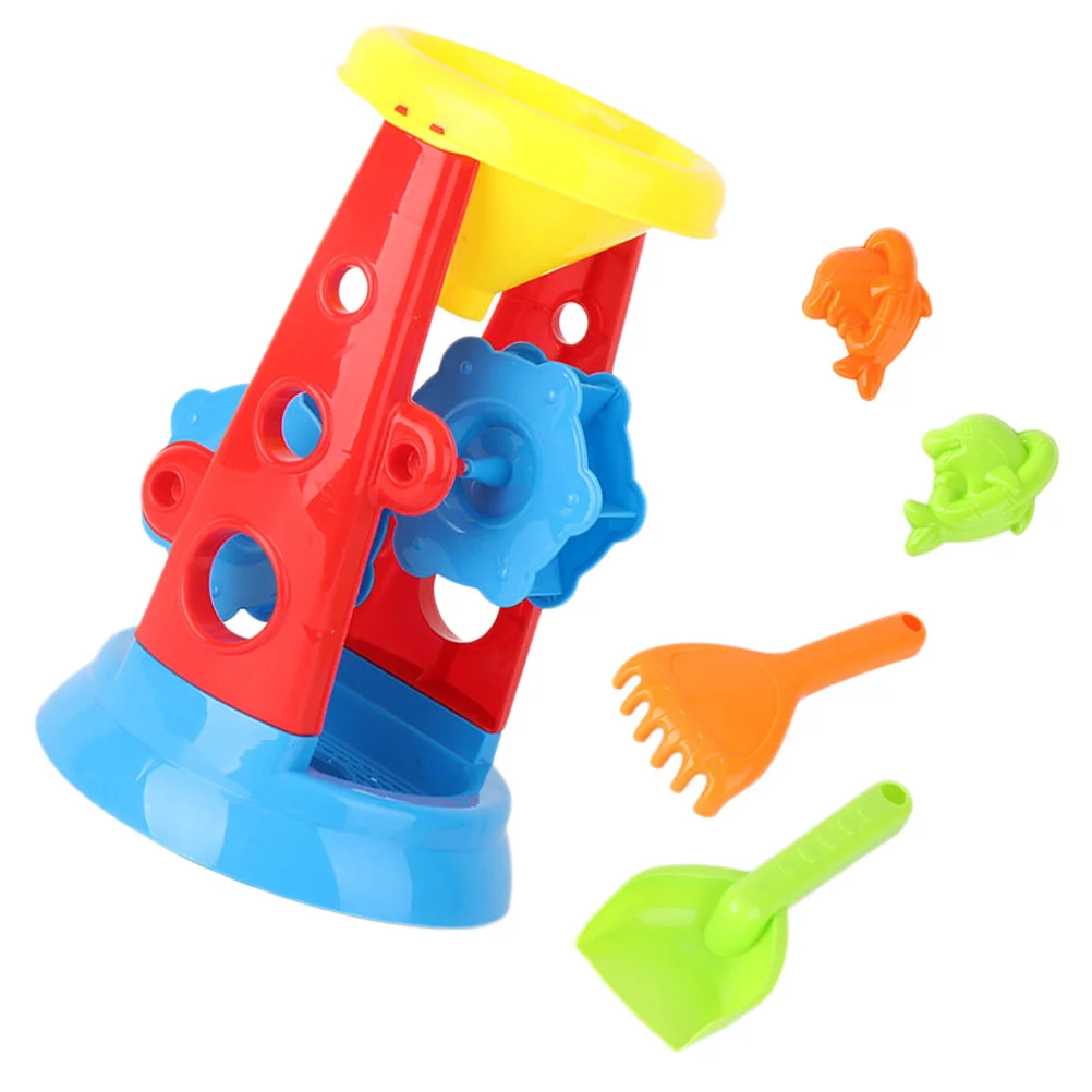 

5 PCS Toy Beach Toys Sand Bucket Kids Playing Wheel Hourglass Clock Baby Toddler