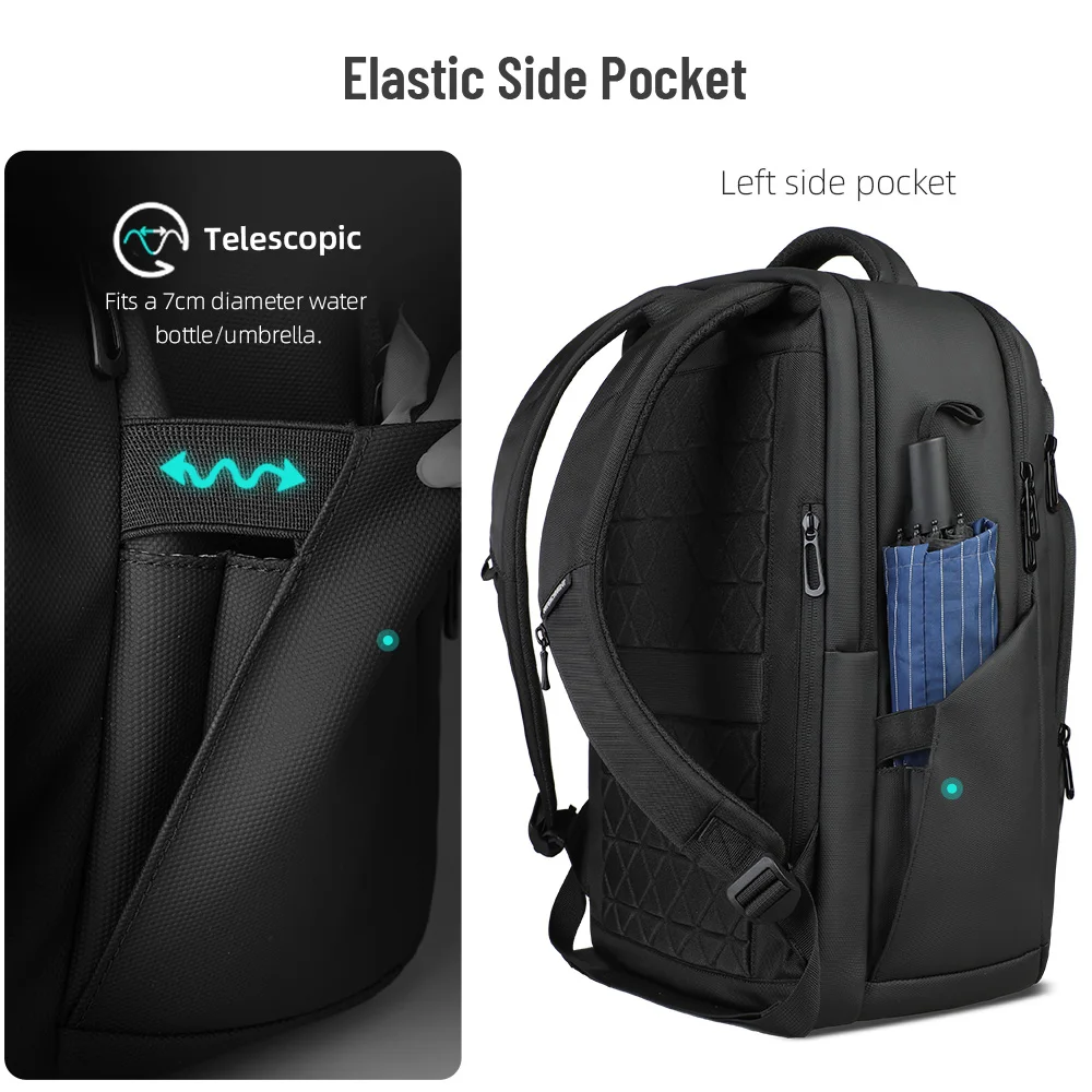 HcanKcan Деловой рюкзак с несколькими карманами Водонепроницаемая сумка для ноутбука 17,3 дюйма Многофункциональный дорожный рюкзак большой вместимости Рабочий рюкзак